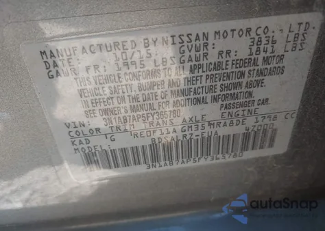 2015 Nissan Sentra Sr from USA, damaged, VIN 3N1AB7AP5FY365780